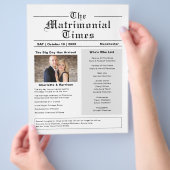 Hochzeitsprogramm Novelty Newspaper Style Flyer (Hand)