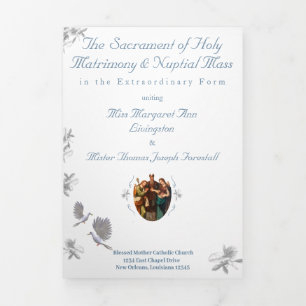 Hochzeitsprogramm Nuptial Unity Trifold Dreifach-gefaltete Programmkarte