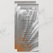 Hochzeitsprogramm Orange und Gray Floral Highlight Programm (Vorne/Hinten)
