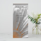 Hochzeitsprogramm Orange und Gray Floral Highlight Programm (Stehend Vorderseite)