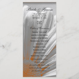 Hochzeitsprogramm Orange und Gray Floral Highlight Programm