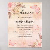 Hochzeitsprogramm Pampas Bläserschmetterling Poster (Vorne)