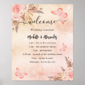 Hochzeitsprogramm Pampas Bläserschmetterling Poster (Vorne)