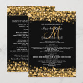 Hochzeitsprogramm Party Funken Gold Einladung (Vorne/Hinten)