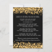 Hochzeitsprogramm Party Funken Gold Einladung (Rückseite)