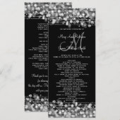 Hochzeitsprogramm Party Funken Silber Einladung (Vorne/Hinten)