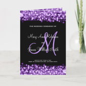 Hochzeitsprogramm Party Glitzern Lila Programm (Vorderseite)