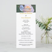 Hochzeitsprogramm Pastellrosa Rosen Gold NAMEN Programm (Stehend Vorderseite)