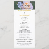 Hochzeitsprogramm Pastellrosa Rosen Gold NAMEN Programm (Vorderseite)