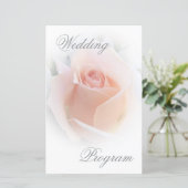 Hochzeitsprogramm Peach Pink Rosenknospe (Stehend Vorderseite)