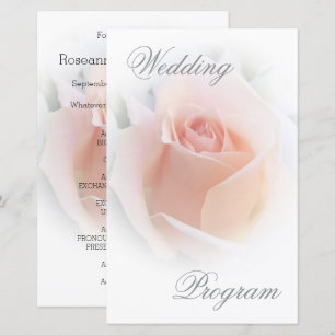 Hochzeitsprogramm Peach Pink Rosenknospe