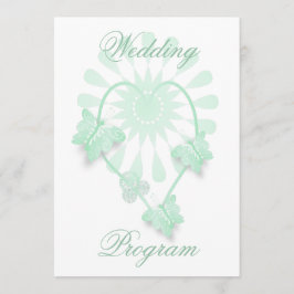 Hochzeitsprogramm Peppermint Butterflies Herz Programm