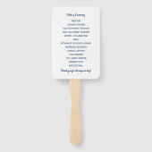 Hochzeitsprogramm | Pinselschrift (Navy Blue) Fächer (Rückseite)