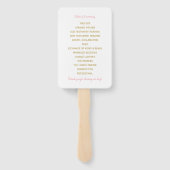 Hochzeitsprogramm | Pinselschrift (Rosa und Gold) Fächer (Rückseite)