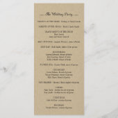 Hochzeitsprogramm Programm (Rückseite)