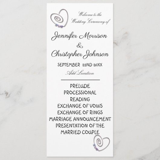 Hochzeitsprogramm Programm (Vorderseite)