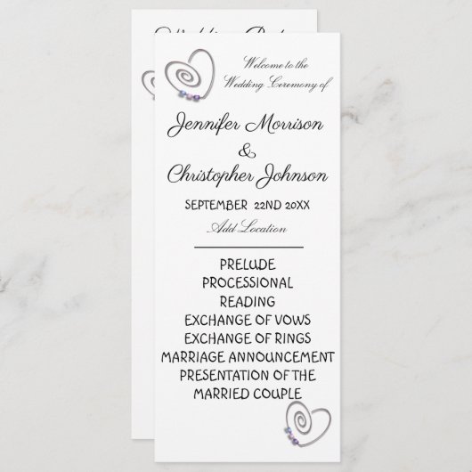 Hochzeitsprogramm Programm (Vorne/Hinten)