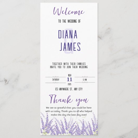 Hochzeitsprogramm Programm (Vorderseite)