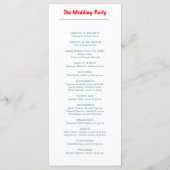 Hochzeitsprogramm Programm (Rückseite)