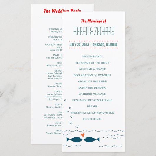 Hochzeitsprogramm Programm (Vorne/Hinten)