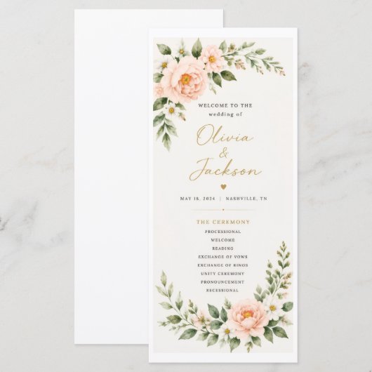Hochzeitsprogramm Programm (Vorne/Hinten)