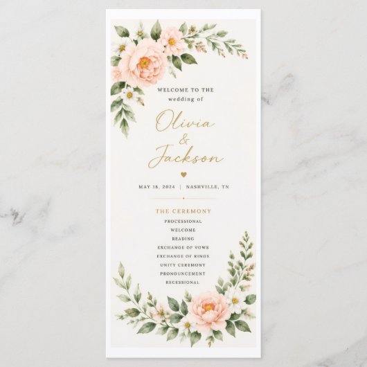 Hochzeitsprogramm Programm (Vorderseite)