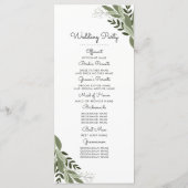 Hochzeitsprogramm Programm (Rückseite)