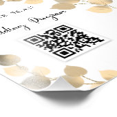 Hochzeitsprogramm QR-Code Eukalyptus golden Fotodruck (Ecke)