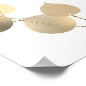 Hochzeitsprogramm QR-Code Eukalyptus golden Poster (Ecke)