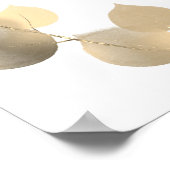 Hochzeitsprogramm QR-Code Eukalyptus golden Poster (Ecke)