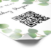 Hochzeitsprogramm QR Code Eukalyptus Grüne Fotodruck (Ecke)