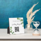Hochzeitsprogramm QR Code Eukalyptus Grüne Fotoplatte (InSitu)