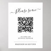 Hochzeitsprogramm QR Code Poster (Vorne)