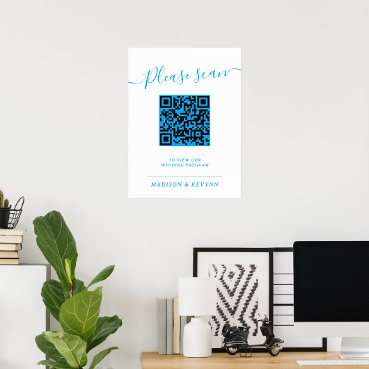 Hochzeitsprogramm QR-Code Poster (Heimbüro)