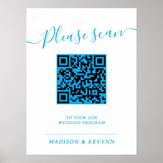 Hochzeitsprogramm QR-Code Poster (Vorne)