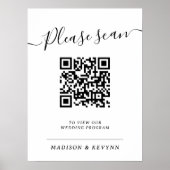 Hochzeitsprogramm QR Code Poster (Vorne)