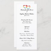 Hochzeitsprogramm "Rainbow Double Hearts" Programm (Vorne/Hinten)