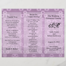 Hochzeitsprogramm Rosa Flyer