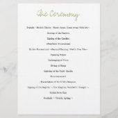 Hochzeitsprogramm Rosa Gelbe Blume Blüten Programm (Rückseite)