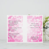 Hochzeitsprogramm Rosa Glitzer Lights (Stehend Vorderseite)