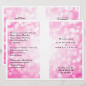 Hochzeitsprogramm Rosa Glitzer Lights (Vorne/Hinten)