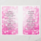Hochzeitsprogramm Rosa Glitzer Lights (Rückseite)