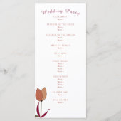 Hochzeitsprogramm Rosa Liebe Blume Programm (Rückseite)