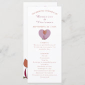 Hochzeitsprogramm Rosa Liebe Blume Programm (Vorne/Hinten)