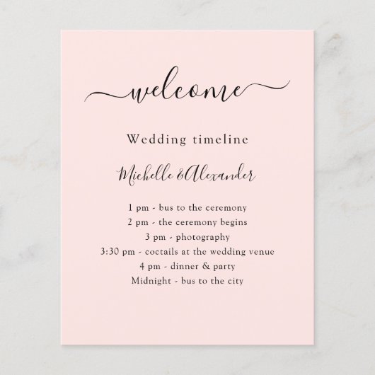 Hochzeitsprogramm Rose Gold Begrüßung (Vorne)