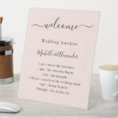 Hochzeitsprogramm Rose Gold Begrüßung Sockelschild (In Situ)