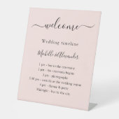 Hochzeitsprogramm Rose Gold Begrüßung Sockelschild (Vorderseite)