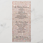 Hochzeitsprogramm - Rose Gold Glitzer Fab Programm (Rückseite)