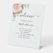 Hochzeitsprogramm Rose Goldflora Sockelschild (Vorderseite)