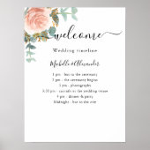 Hochzeitsprogramm Rose Goldkalyptus Poster (Vorne)